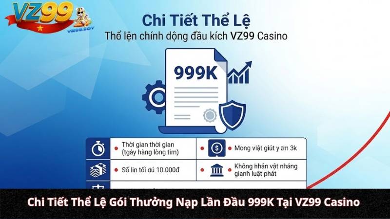 Chi Tiết Thể Lệ Gói Thưởng Nạp Lần Đầu 999K Tại VZ99 Casino