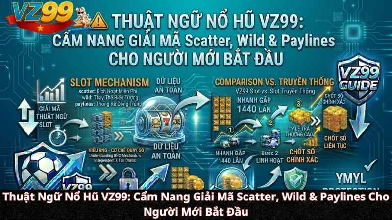 Thuật Ngữ Nổ Hũ VZ99: Cẩm Nang Giải Mã Scatter, Wild & Paylines Cho Người Mới Bắt Đầu
